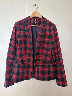 Tommy Hilfiger Red & Navy Plaid Blazer